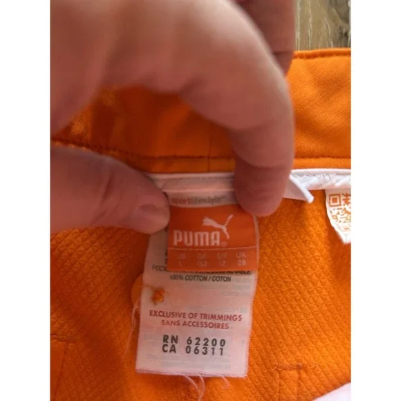 Puma‎ RICKIE FOWLER Orange Boys Golf Pants Size Large - Picture 4 of 8